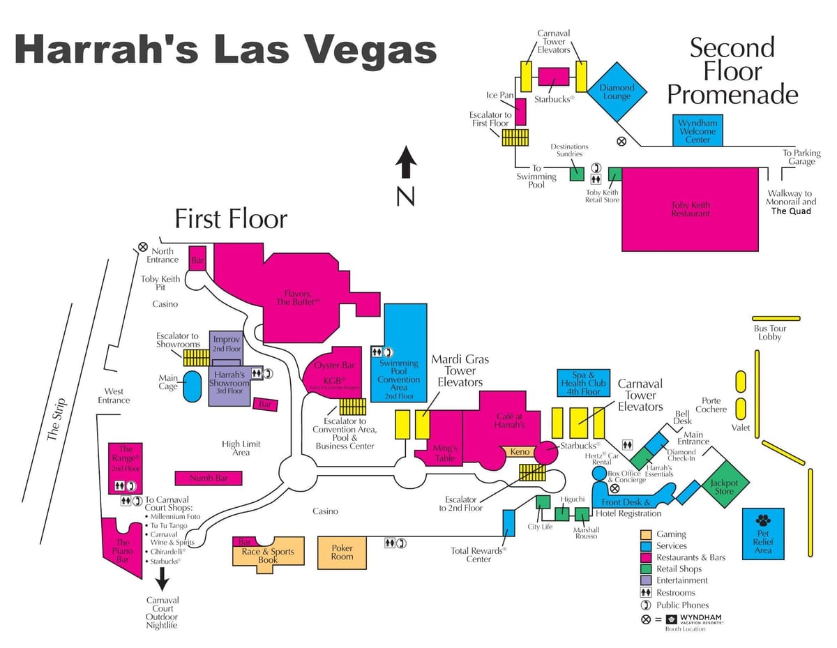 kaart van harrah ' s Las Vegas