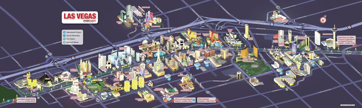 kaart van de las Vegas strip