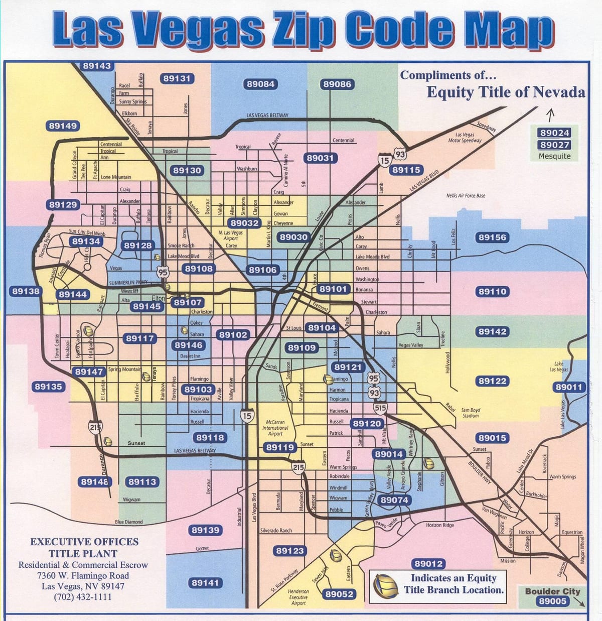 postcode kaart van Las Vegas
