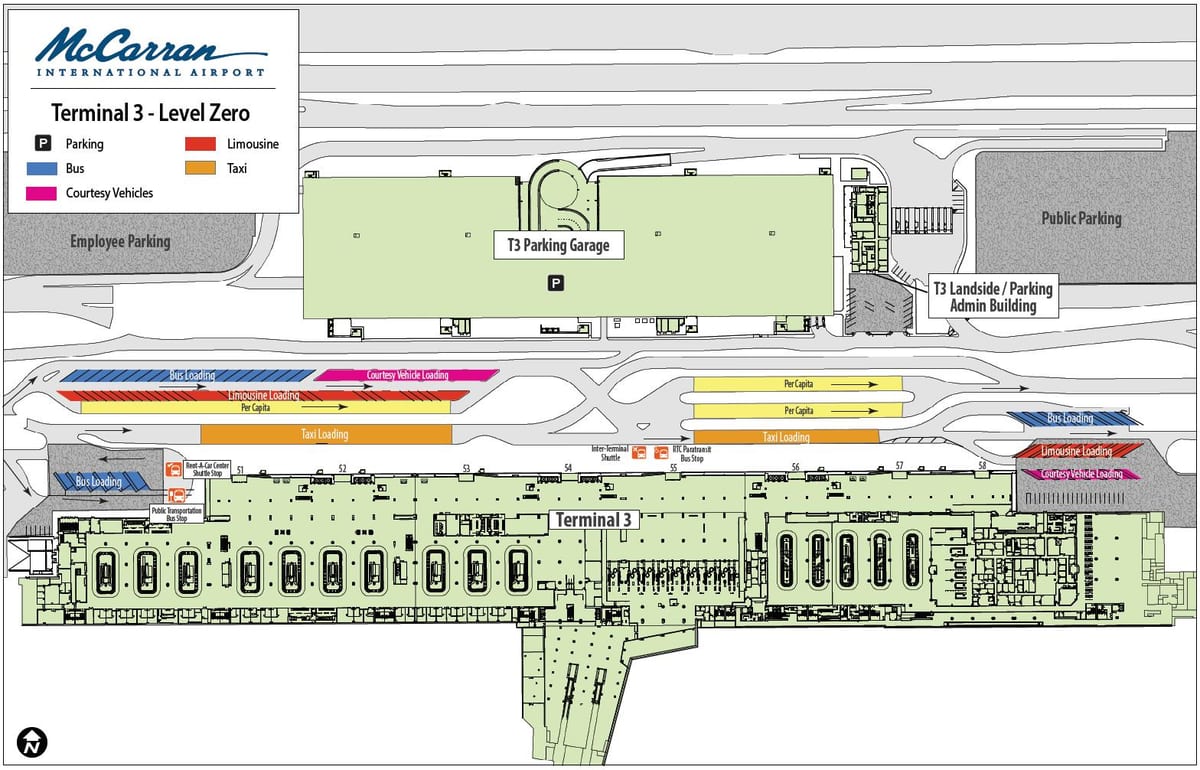 Las Vegas airport kaart terminal 3