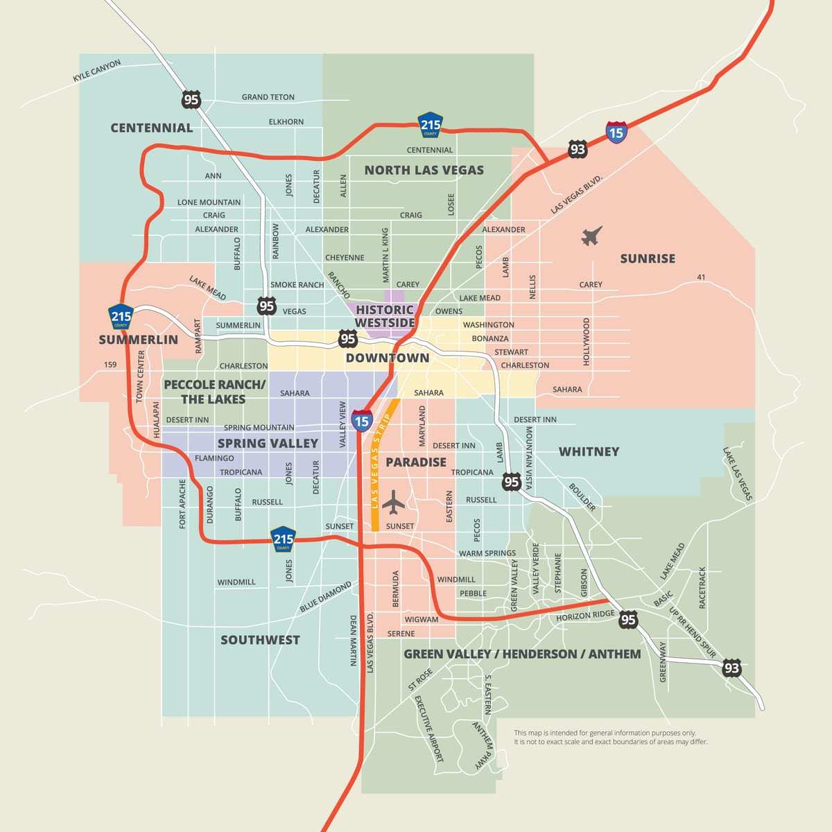 kaart van north Las Vegas